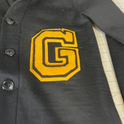VINTAGE Black & Gold Letter Sweater with "G" 