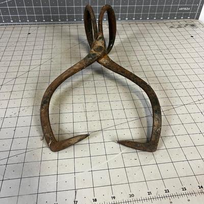 OLD Antique Hand Forged Ice Tongs