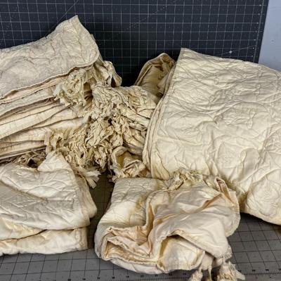  Large Pile (22)  of Matching KING Shams, Butter Color
