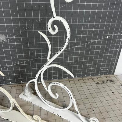 Pair Decretive Iron Wall Hooks Basket Holders