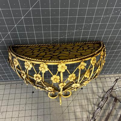 Metal Sconce and Basket Planter 