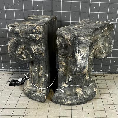 Terra Cotta Pillar Bookends 