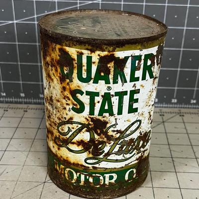 Metal Quaker State Oil Can (full)