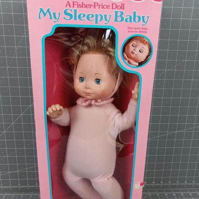Vintage 1979 Fisher Price "My Sleepy Baby" Doll w/ Original Box