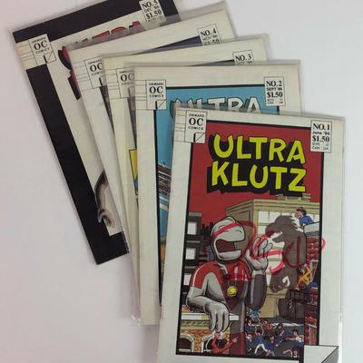  ONWARD COMICS ULTRA KLUTZ 1986 First 5 Issues lot