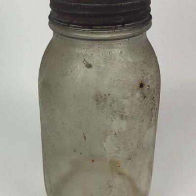 vintage MASTER OIL SPOUT & BALL GLASS JAR