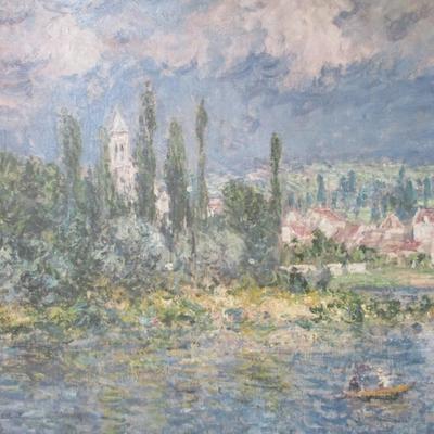 French Town Of Vetheuil Claude Monet Painting - H