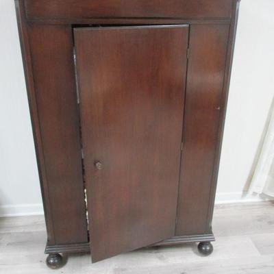 Antique Mahogany Single Door Wardrobe - H