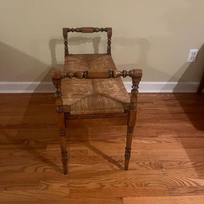 Wooden Bench with Woven Seat (LR-MG)