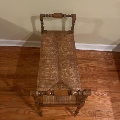 Wooden Bench with Woven Seat (LR-MG)