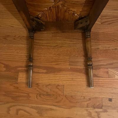 Wooden Bench with Woven Seat (LR-MG)