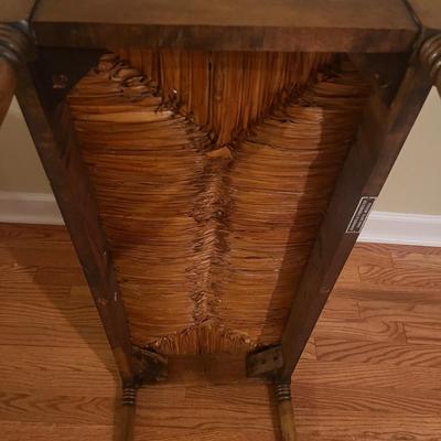 Wooden Bench with Woven Seat (LR-MG)