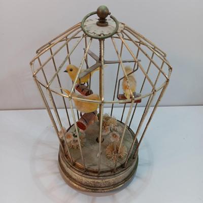 Working! Otto Schmid Three Canaries Twirling Musical Birdcage plays Love Story MÃ©lodie