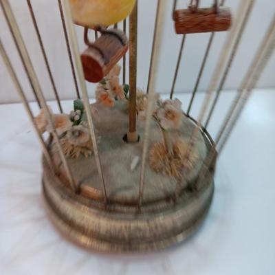 Working! Otto Schmid Three Canaries Twirling Musical Birdcage plays Love Story MÃ©lodie