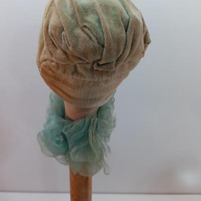 Vintage Side Eye Woman Head Wig/ Hat Stand With felt covered base. "Check your Hat Please"