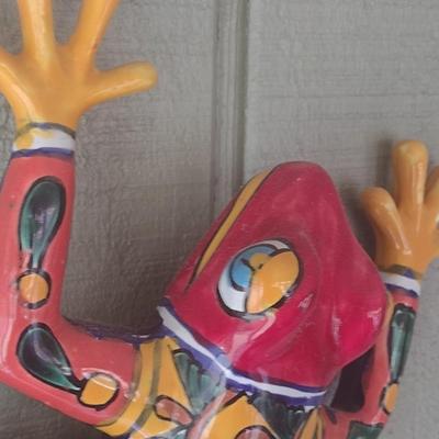 Mexican Hand Painted Terracotta Frog Wall Art
