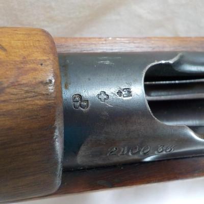 Swiss M1911 Carbine/Schnidt-Rubin 7.54x55 rifle, WW2- est. $800 to $1400.