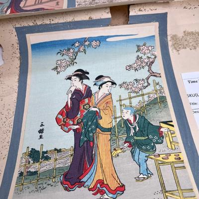 10 Japanese geisha woodcuts