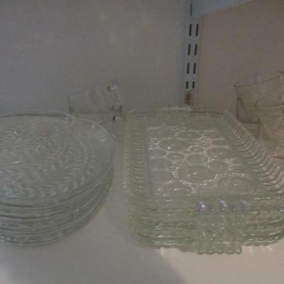 3 Shelves Of Glass Dishes - I