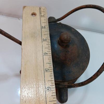 Antique Cast Iron Fire starter smelting cauldron with Cape Cod lighter wand.