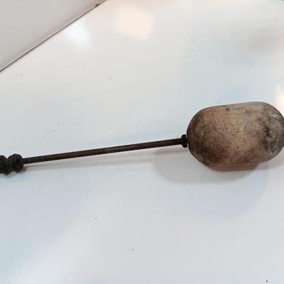 Antique Cast Iron Fire starter smelting cauldron with Cape Cod lighter wand.