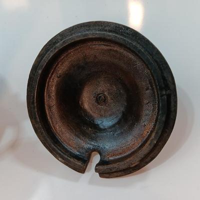 Antique Cast Iron Fire starter smelting cauldron with Cape Cod lighter wand.