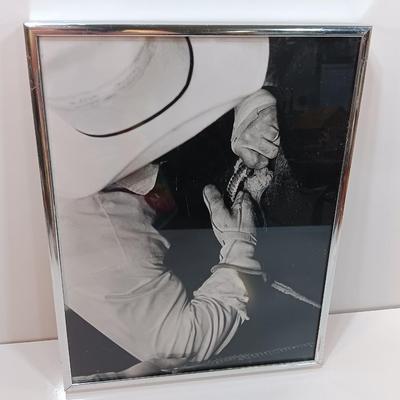 Black and white framed art Cowboy bull rider with a nice lead rope