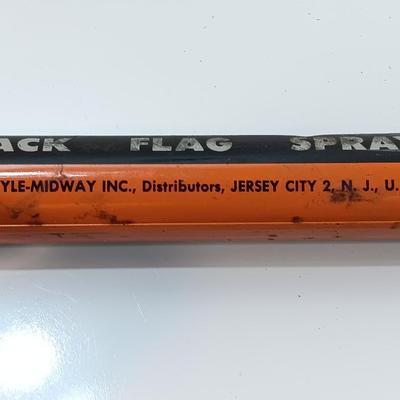 Vintage Black Flag Bug Fly Sprayer Orange And Black With Glass Bottle