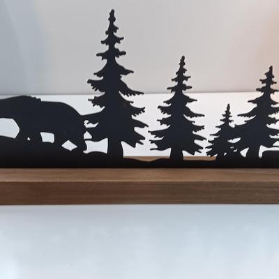 Happy Camper items for your Happy Camper! two plates, a picture frame and metal Bears in Forrest