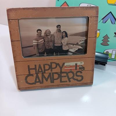 Happy Camper items for your Happy Camper! two plates, a picture frame and metal Bears in Forrest