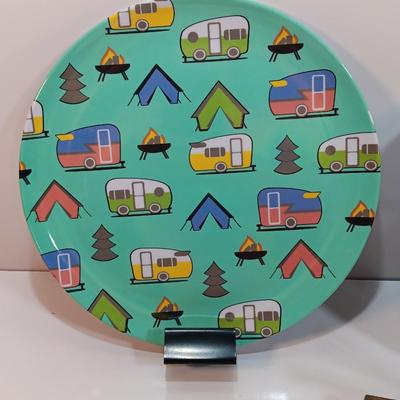Happy Camper items for your Happy Camper! two plates, a picture frame and metal Bears in Forrest