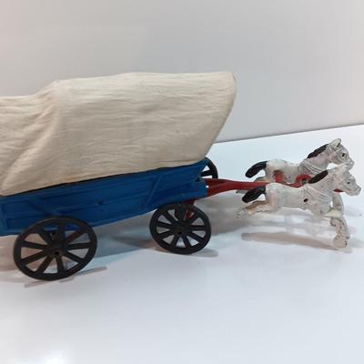 CAST IRON TOY, ''Wild West'' covered wagon