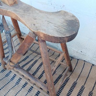 Antique Saddle Makers Bench "stitching pony"