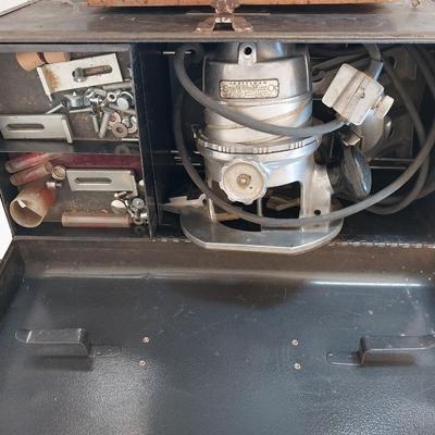 CRAFTSMAN ROUTER AND BITS IN A METAL BOX
