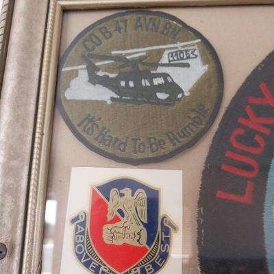 LUCKY SEVEN AVIATION CO CHOPPERS Korean War US Army FRAMED PATCHES