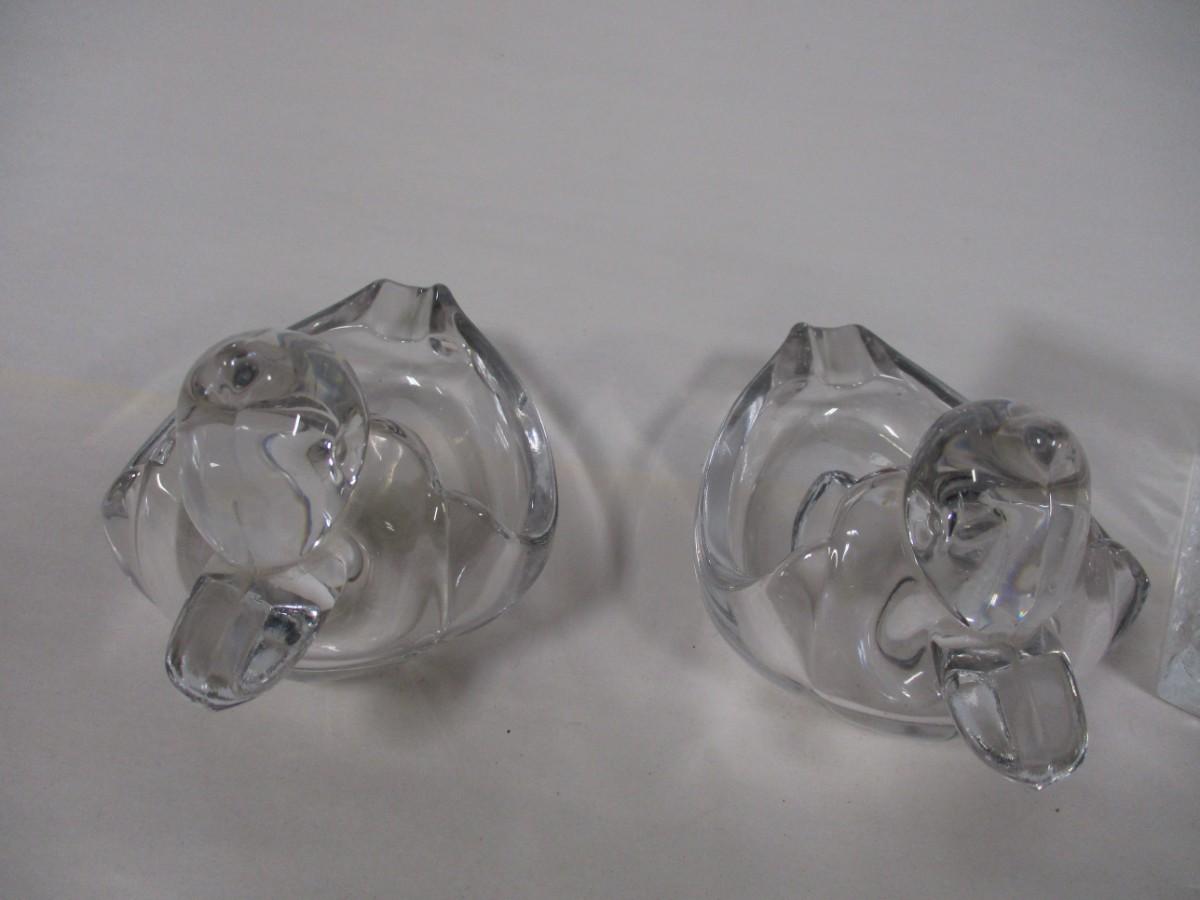 Pair Of Crystal Duck Ashtrays & Glass Decor