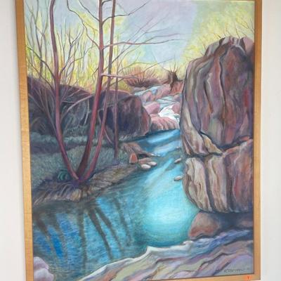 Karen Morrow original painting of Wooded Stream