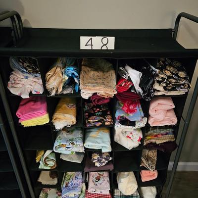 Black divider cloth bin on wheels, includes: ALL FABRIC!