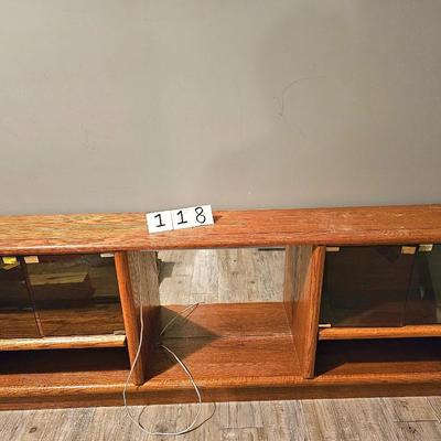 TV console with glass panels