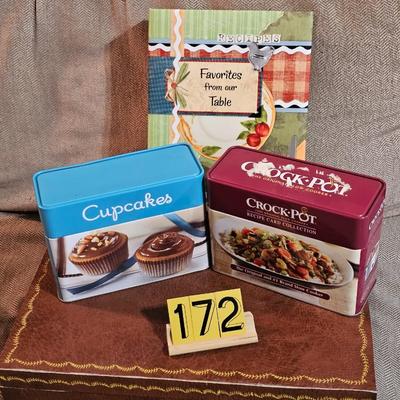 Tin of recipes, recipe book