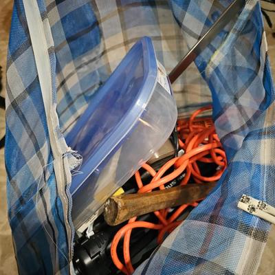 Big bag of tools and extension cords