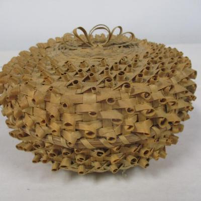 Vintage Basket Native American Micmac Mi'kmaq