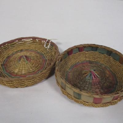 Pair of Hand Woven Baskets includes a Passamaquoddy Basket