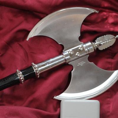 "Labrys" Double Head Battle Axe, 21inx9.5in, Repro/real/est. $50 to $200.