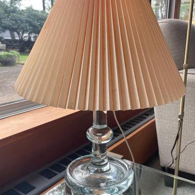 Heavy Glass Lamp w Shade