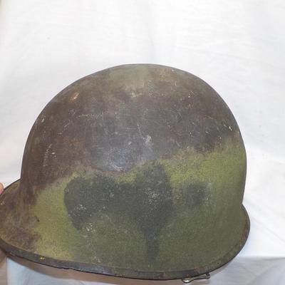 U.S.Army Early Viet Nam Helmut/ rice paddie stain. Liner also. est. $30 to $100.