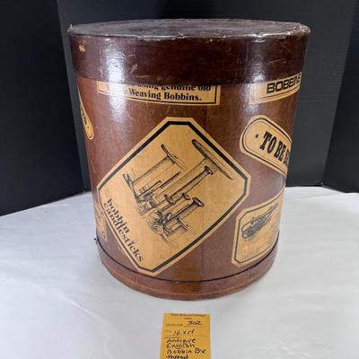 Large English Reproduction Cylindrical Thread Bobbin Box