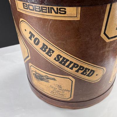 Large English Reproduction Cylindrical Thread Bobbin Box