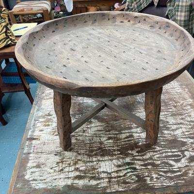 Carved Wood Side Table