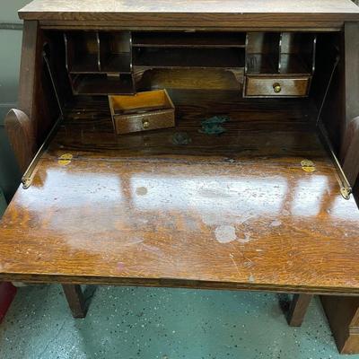 Antique Mission Oak Arts & Crafts Secretary Desk